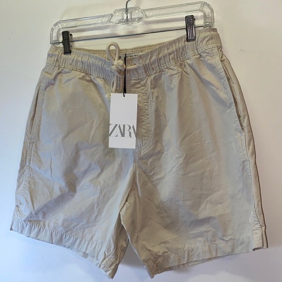 Shorts Zara Drawstring Khaki Shorts With Zipper Poshmark